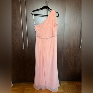 One shoulder gala dress - light pink - size 12